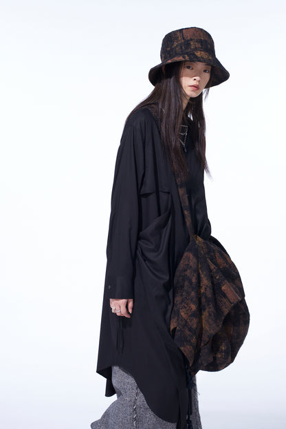 CHECK JACQUARD DRAPED SHOULDER BAG