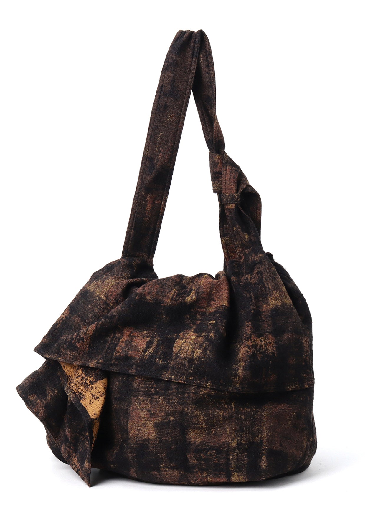 CHECK JACQUARD DRAPED SHOULDER BAG