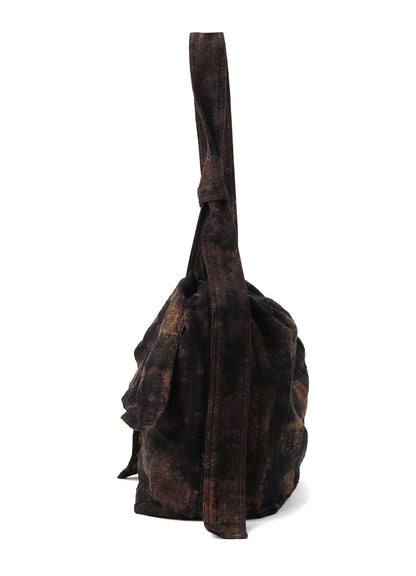 CHECK JACQUARD DRAPED SHOULDER BAG