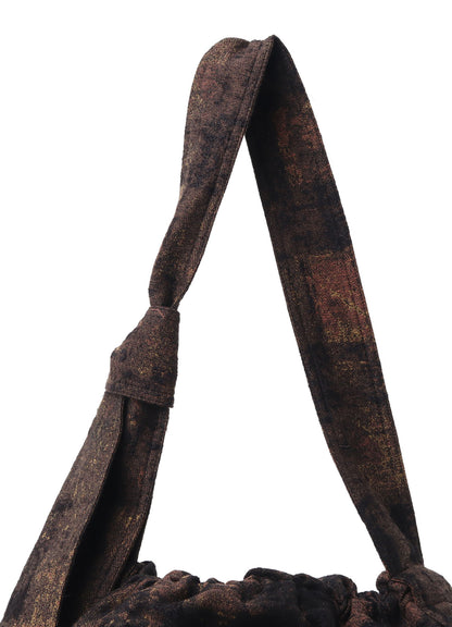 CHECK JACQUARD DRAPED SHOULDER BAG