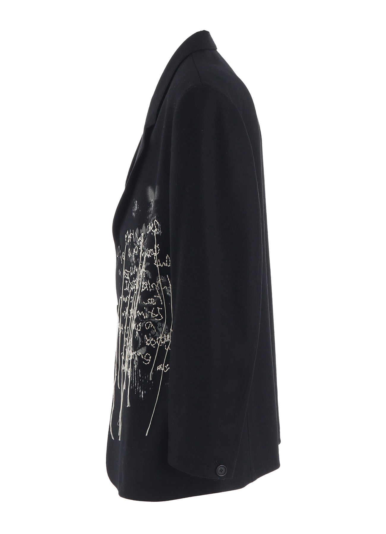 LAMB WOOL PRINTED MESSEGE EMBROIDERY TAILORED JACKET