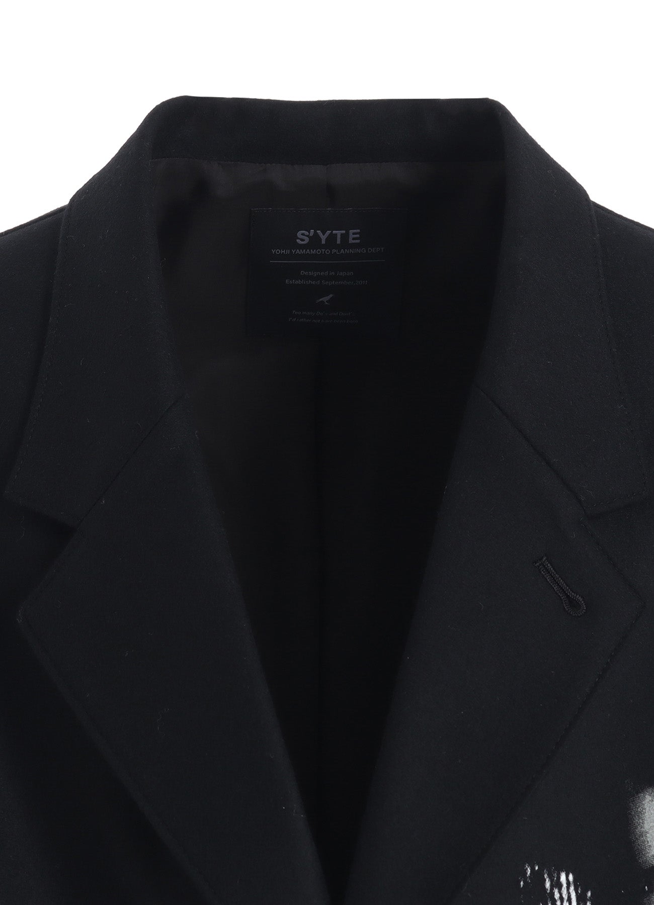 LAMB WOOL PRINTED MESSEGE EMBROIDERY TAILORED JACKET