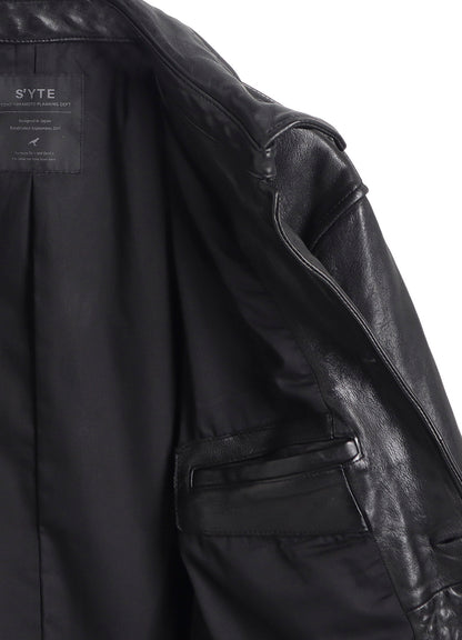 WASHED SHEEP LEATHER COVERALL WITH WORKWEAR DETAILS