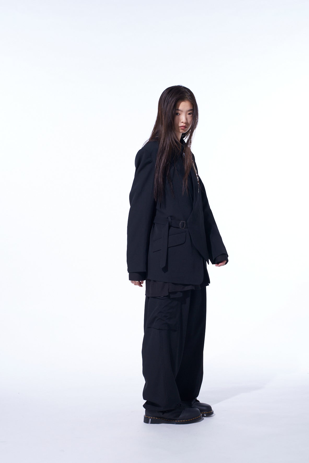 WASHER WOOL GABARDINE VEST FRONT JACKET