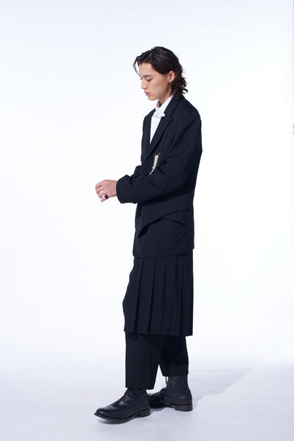 WASHER WOOL GABARDINE VEST FRONT JACKET