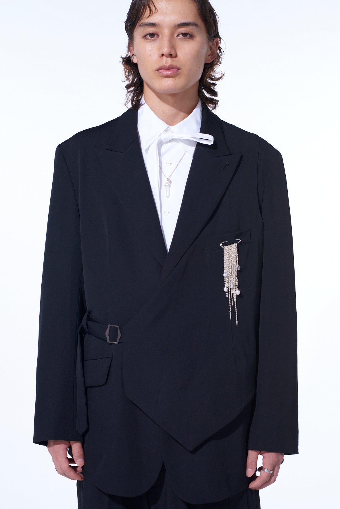 WASHER WOOL GABARDINE VEST FRONT JACKET