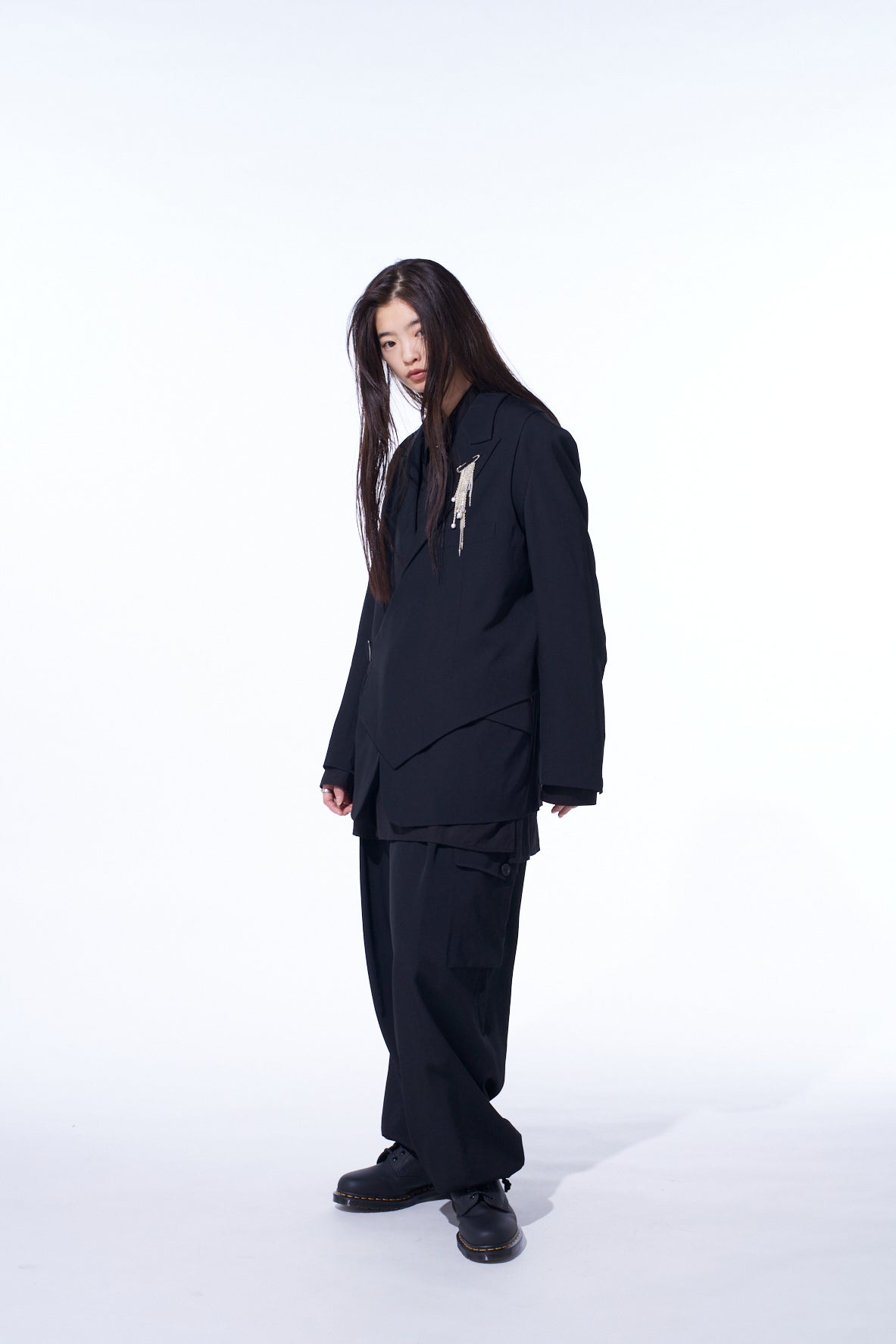 WASHER WOOL GABARDINE VEST FRONT JACKET