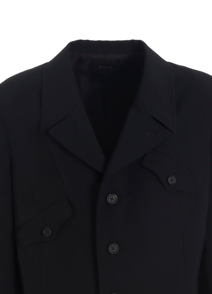 WASHER WOOL GABARDINE ASYMMETRIC POCKET JACKET