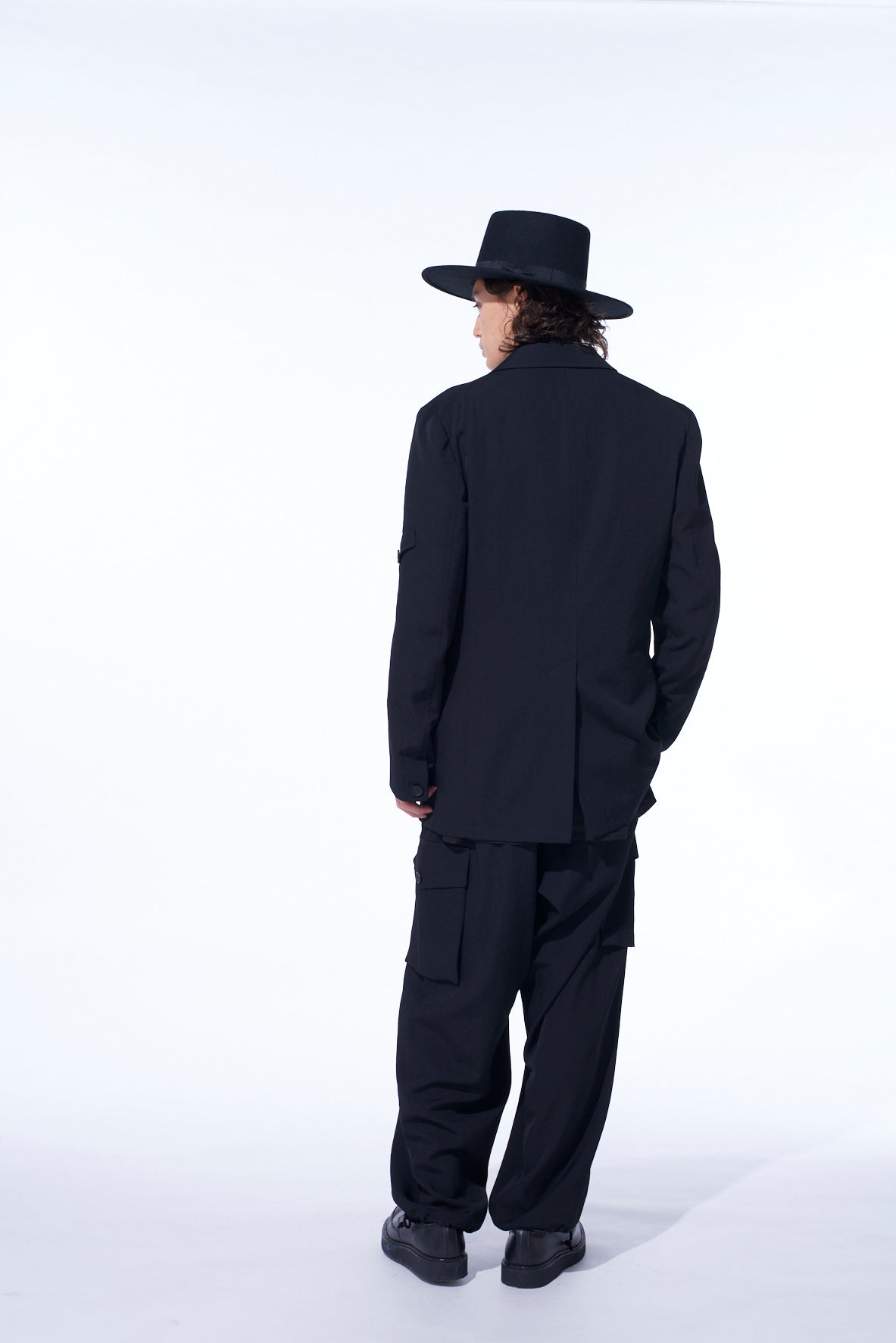 WASHER WOOL GABARDINE ASYMMETRIC POCKET JACKET
