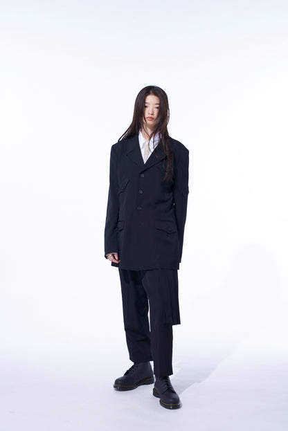 WASHER WOOL GABARDINE ASYMMETRIC POCKET JACKET