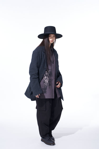 WOOL GAUZE SEMI-PEAKED JACKET