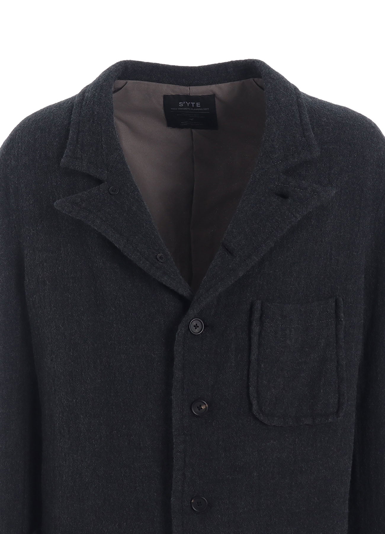 WOOL GAUZE SEMI-PEAKED JACKET