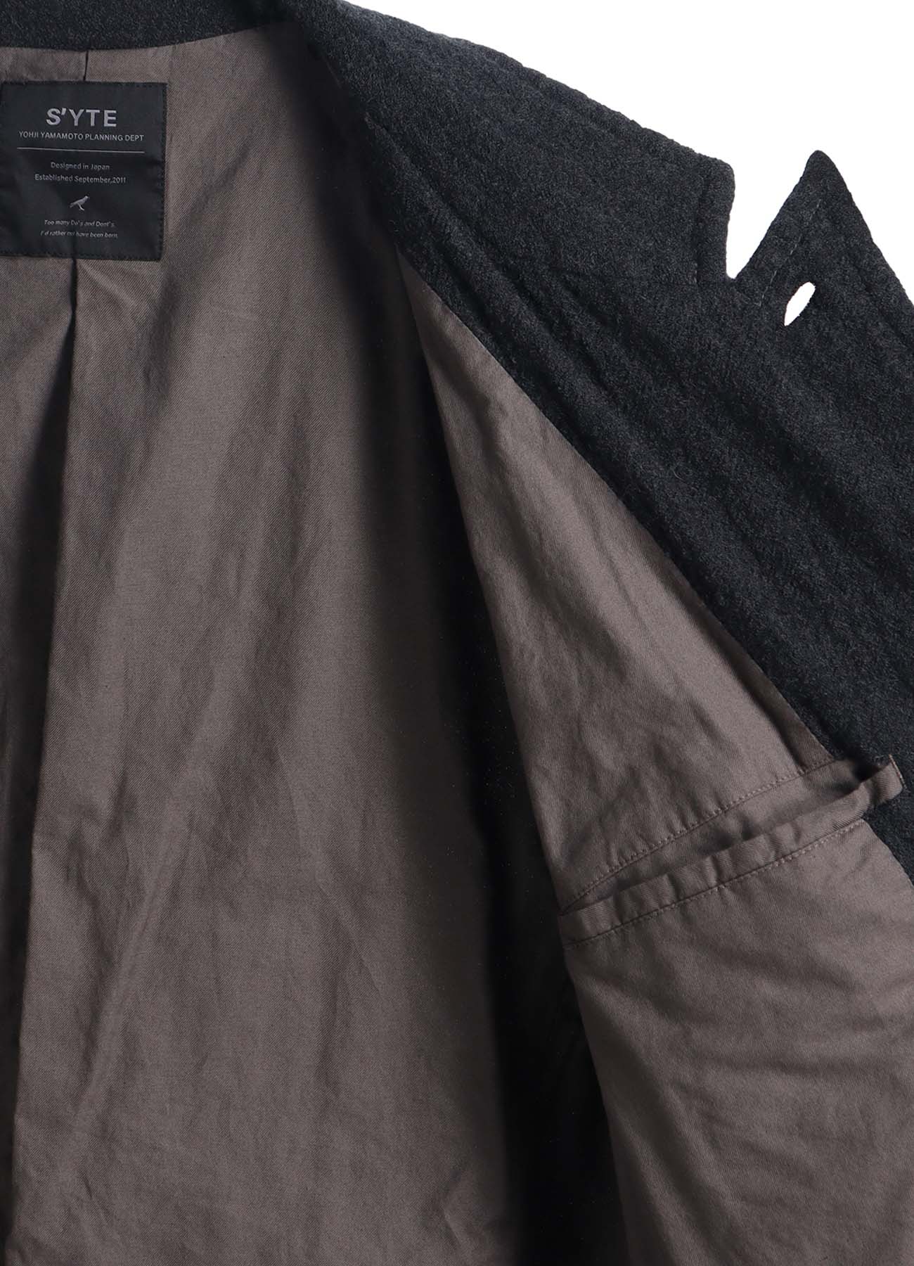WOOL GAUZE SEMI-PEAKED JACKET – THE SHOP YOHJI YAMAMOTO