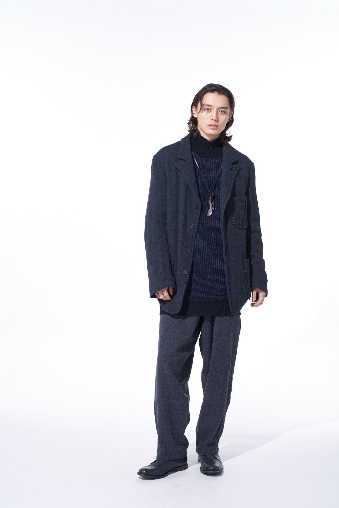 WOOL GAUZE SEMI-PEAKED JACKET – THE SHOP YOHJI YAMAMOTO