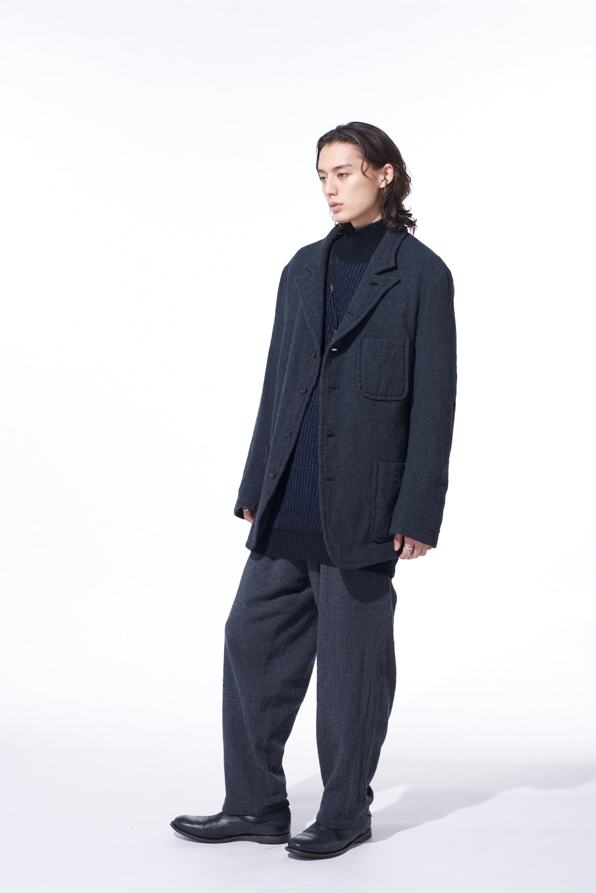 WOOL GAUZE SEMI-PEAKED JACKET – THE SHOP YOHJI YAMAMOTO