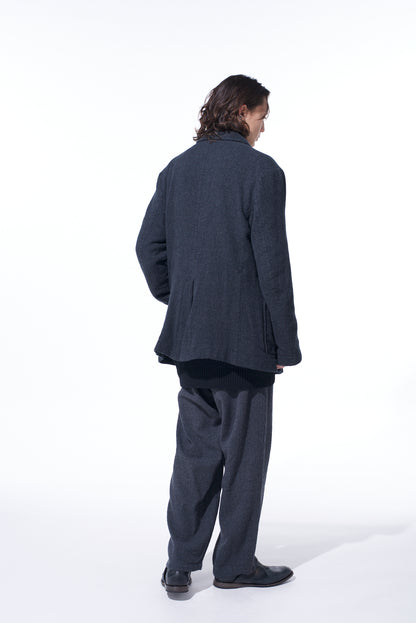 WOOL GAUZE SEMI-PEAKED JACKET