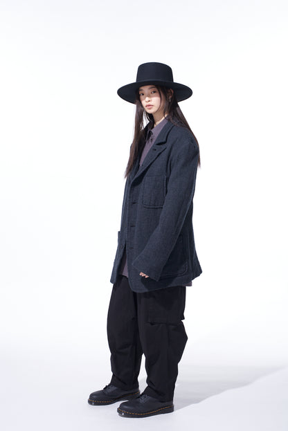 WOOL GAUZE SEMI-PEAKED JACKET