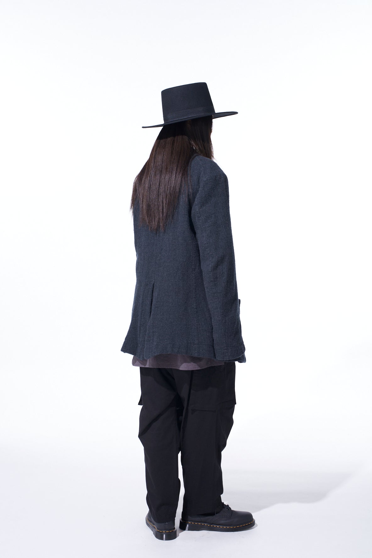 WOOL GAUZE SEMI-PEAKED JACKET