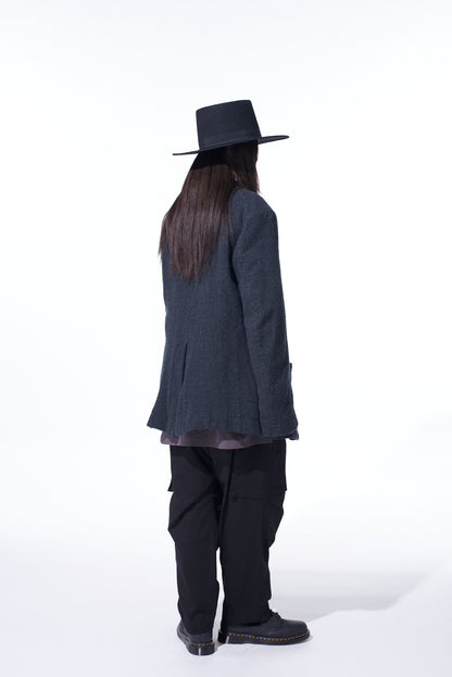 WOOL GAUZE SEMI-PEAKED JACKET
