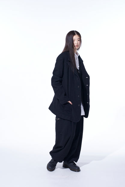 WOOL GAUZE SEMI-PEAKED JACKET