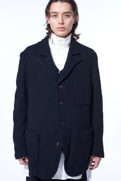 WOOL GAUZE SEMI-PEAKED JACKET