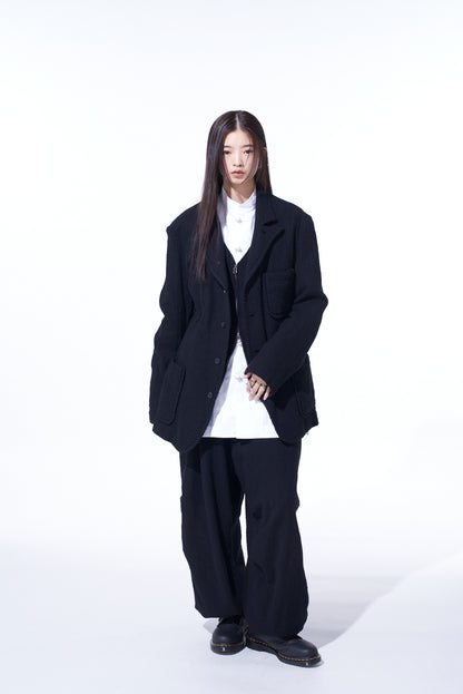 WOOL GAUZE SEMI-PEAKED JACKET