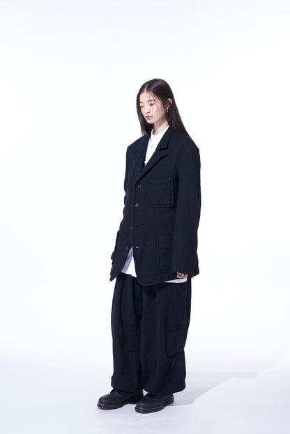 WOOL GAUZE SEMI-PEAKED JACKET
