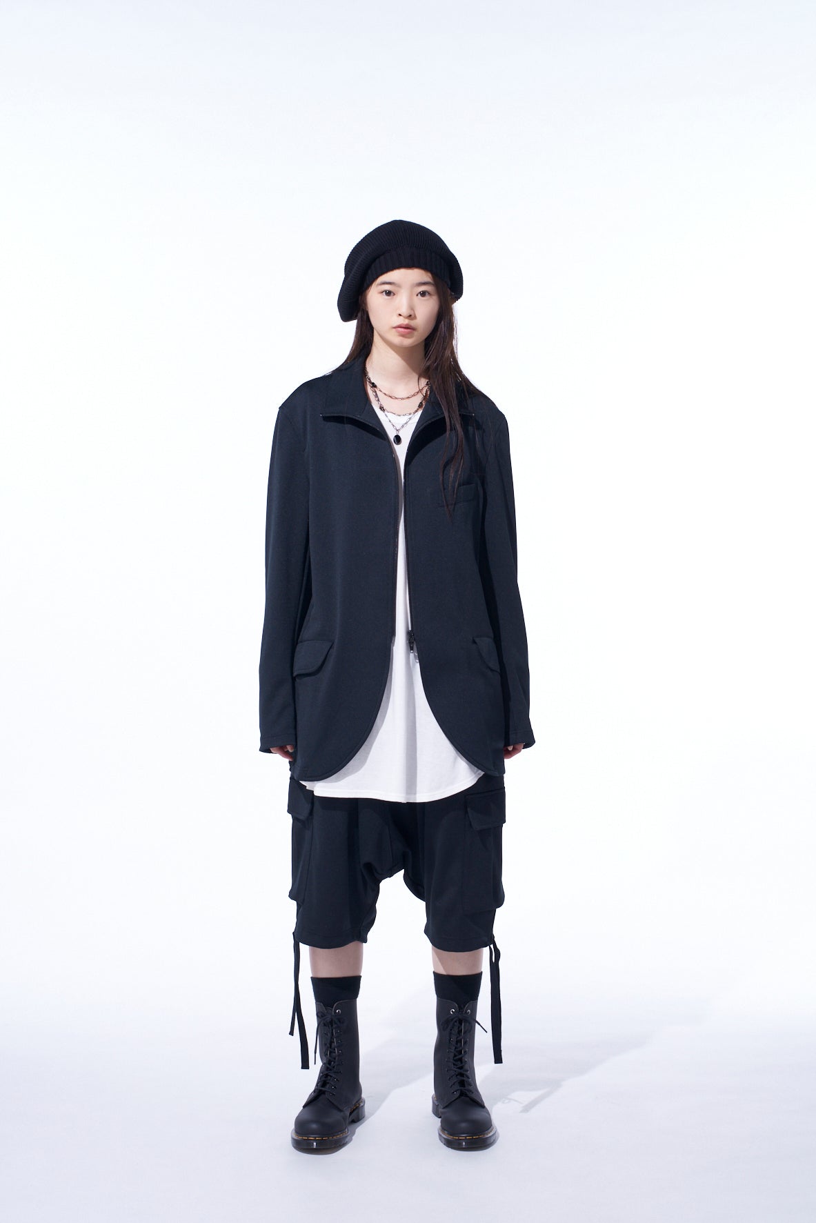 PE/SMOOTH ZIPPER THREAD TURTLE NECK JACKET
