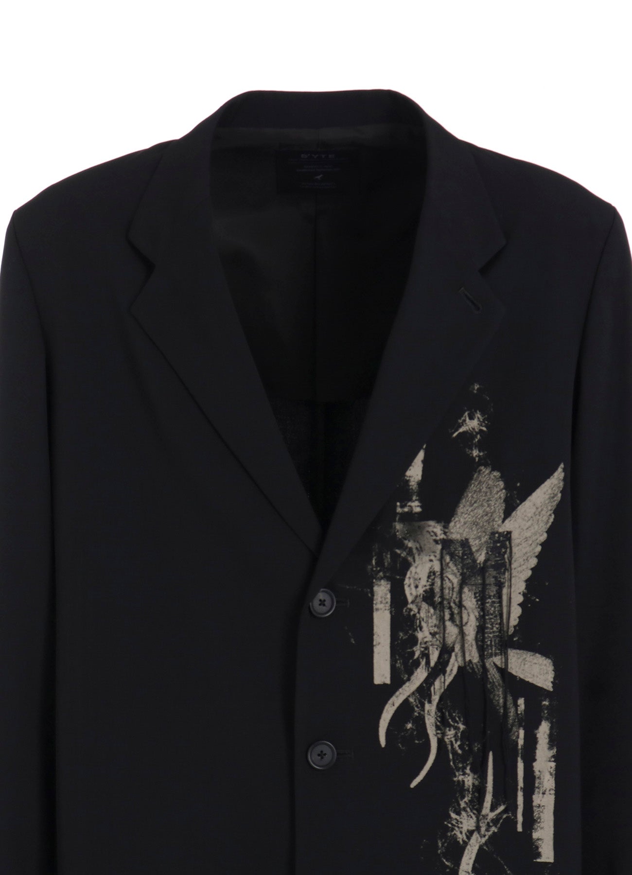 WASHER WOOL GABARDINE PRINT EMBROIDERY TAILORED JACKET