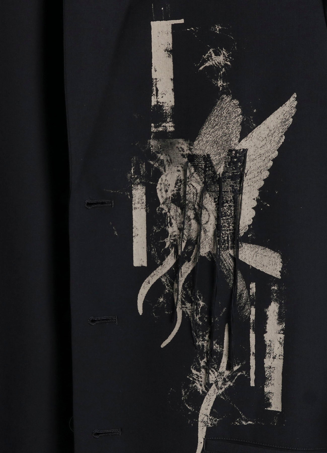 WASHER WOOL GABARDINE PRINT EMBROIDERY TAILORED JACKET