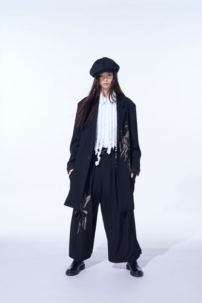 WASHER WOOL GABARDINE PRINT EMBROIDERY TAILORED JACKET