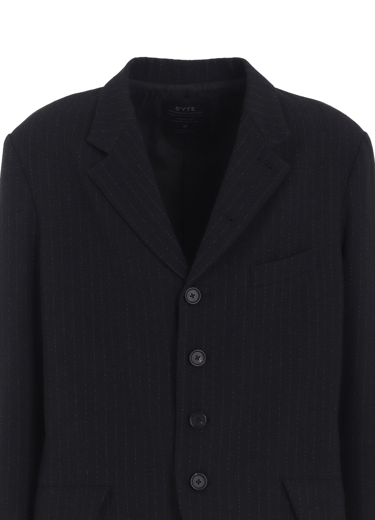 STRIPED SILK ANGORA WOOL 6 BUTTONS TAILORED JACKET