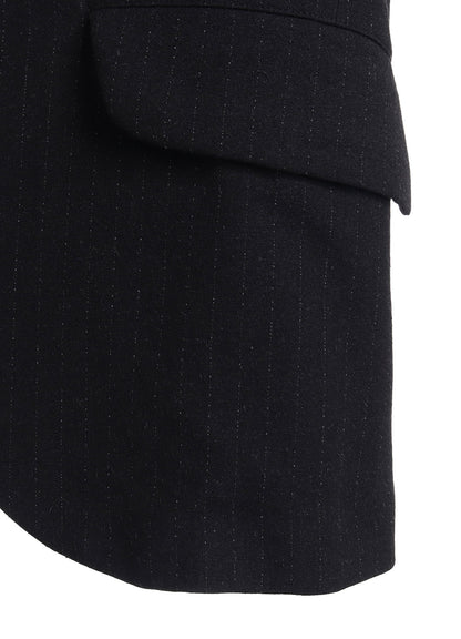 STRIPED SILK ANGORA WOOL 6 BUTTONS TAILORED JACKET