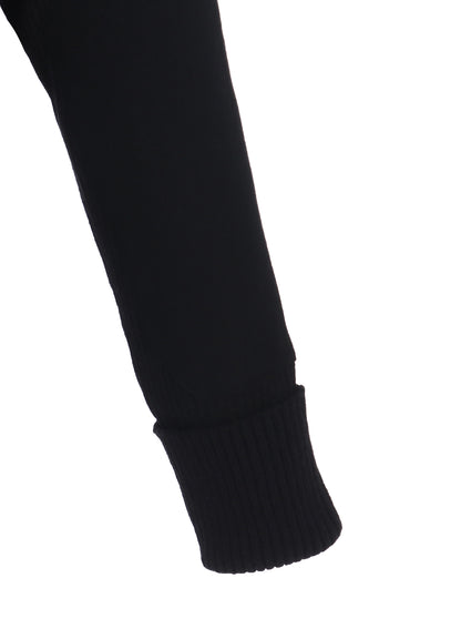 7G WOOL COTTON RIB PULLOVER WITH FLANNEL SHOULDER AND ELBOW PATCHES