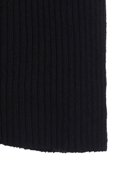 7G WOOL COTTON RIB PULLOVER WITH FLANNEL SHOULDER AND ELBOW PATCHES