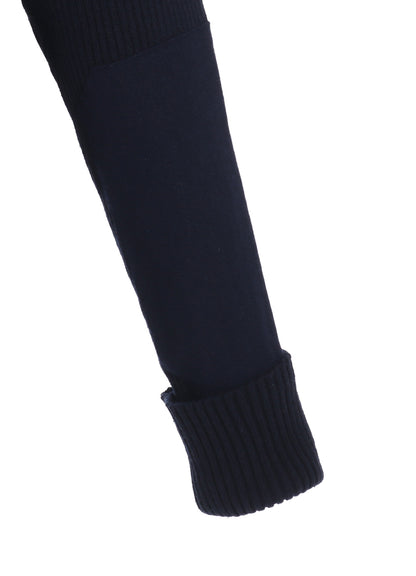 7G WOOL COTTON RIB ZIP-UP  WITH FLANNEL SHOULDER AND ELBOW PATCHES