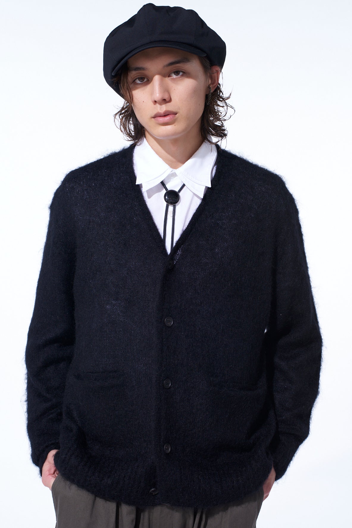 5G BRUSHED MOHAIR CARDIGAN