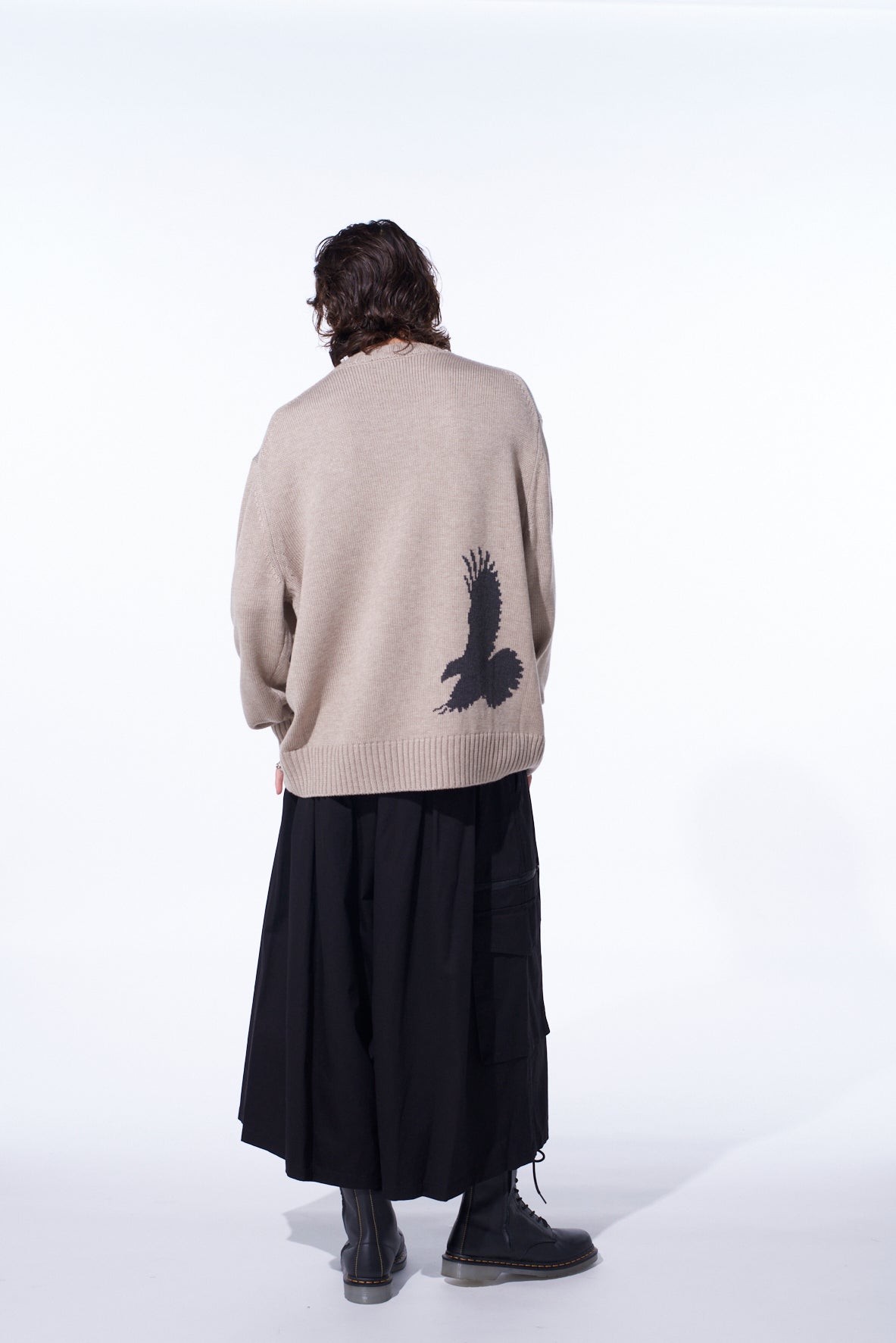 7G WOOL-BLEND INTARSIA CROW-PATTERN PULLOVER – THE SHOP YOHJI YAMAMOTO