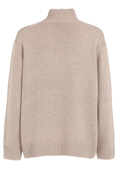 7G WOOL-BLEND INTARSIA CROW-PATTERN HIGH NECK KNIT