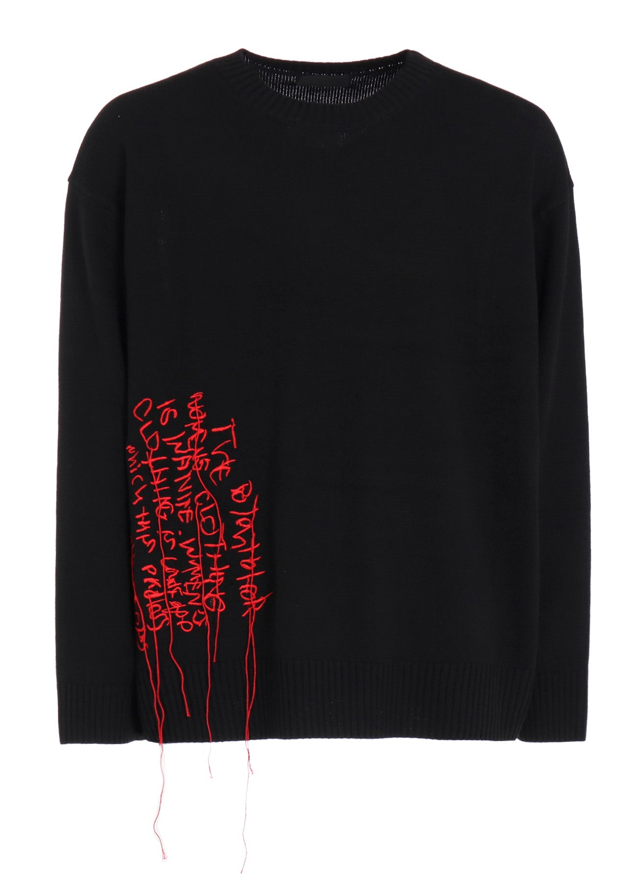 7G WOOL-BLEND INTARSIA MESSAGE PULLOVER – THE SHOP YOHJI YAMAMOTO