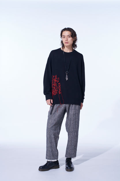 7G WOOL-BLEND INTARSIA MESSAGE PULLOVER