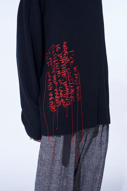 7G WOOL-BLEND INTARSIA MESSAGE PULLOVER