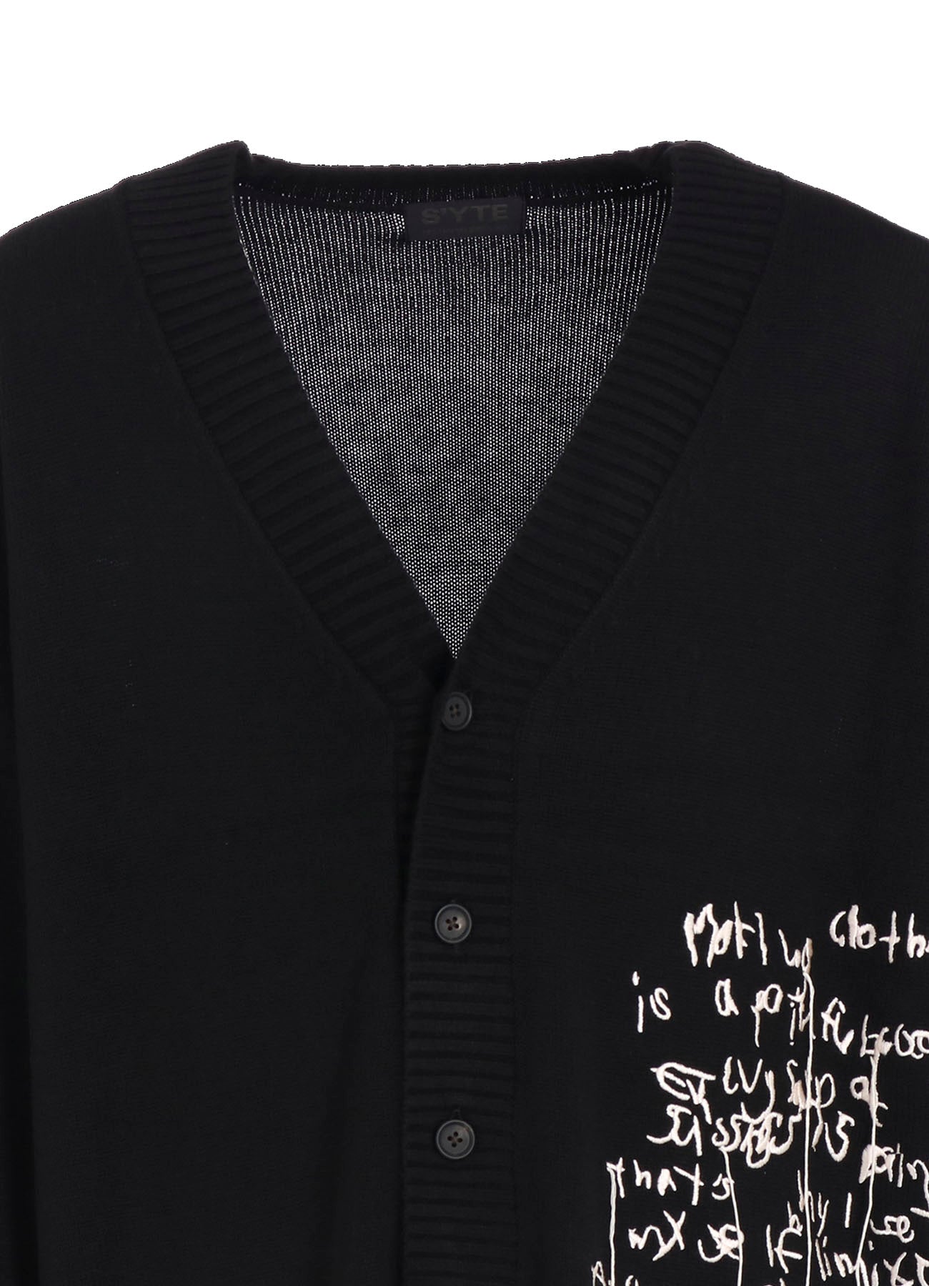 トップス 7G WOOL-BLEND INTARSIA MASSAGE CARDIGAN 7G WOOL-BLEND INTARSIA MESSAGE CARDIGAN – THE SHOP YOHJI YAMAMOTO
