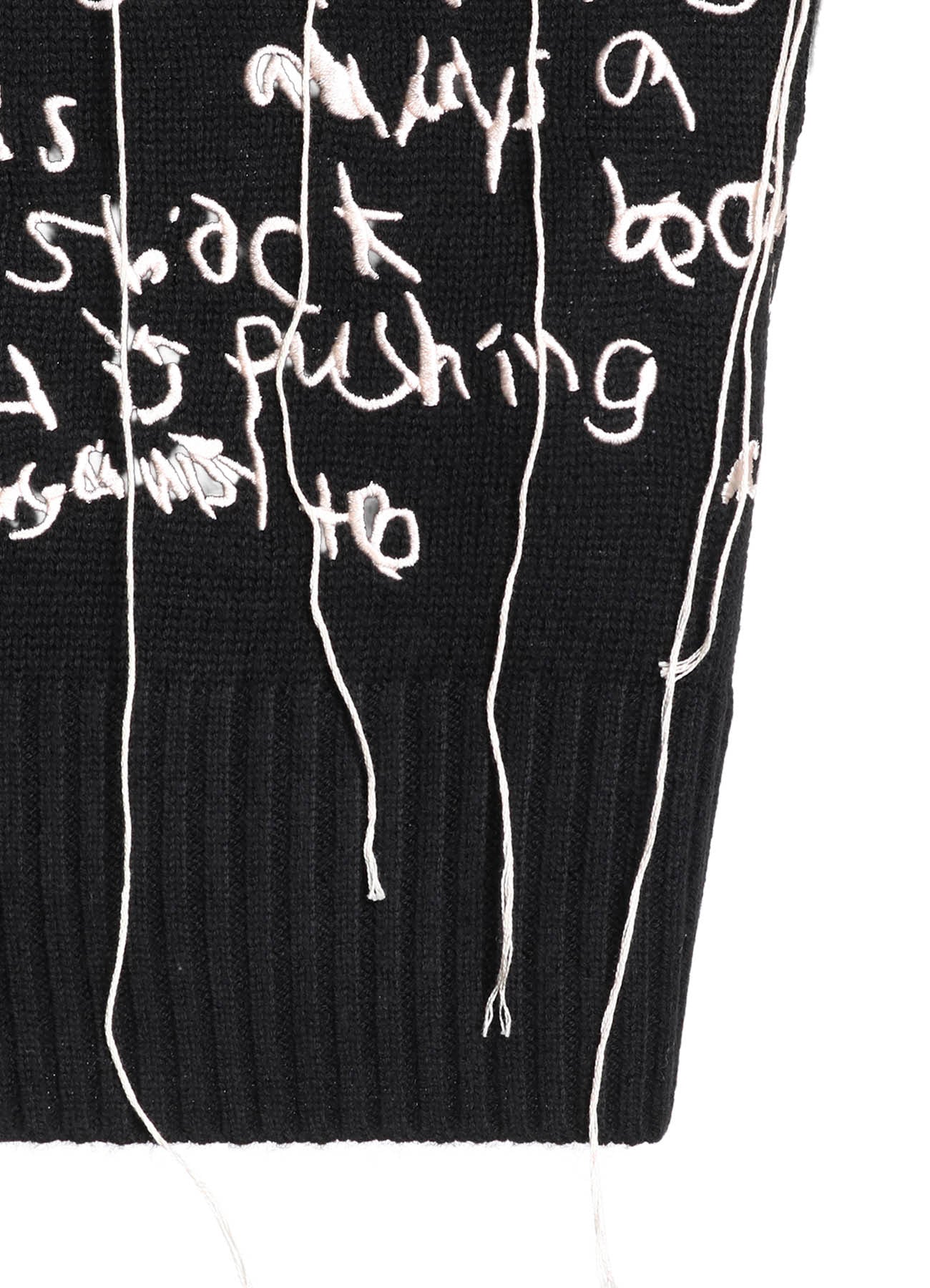 7G WOOL-BLEND INTARSIA MESSAGE CARDIGAN – THE SHOP YOHJI YAMAMOTO