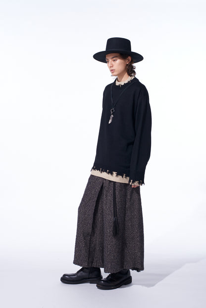 CORPILON BULKY WOOL COLOR-BLOCKED DAMAGE PULLOVER