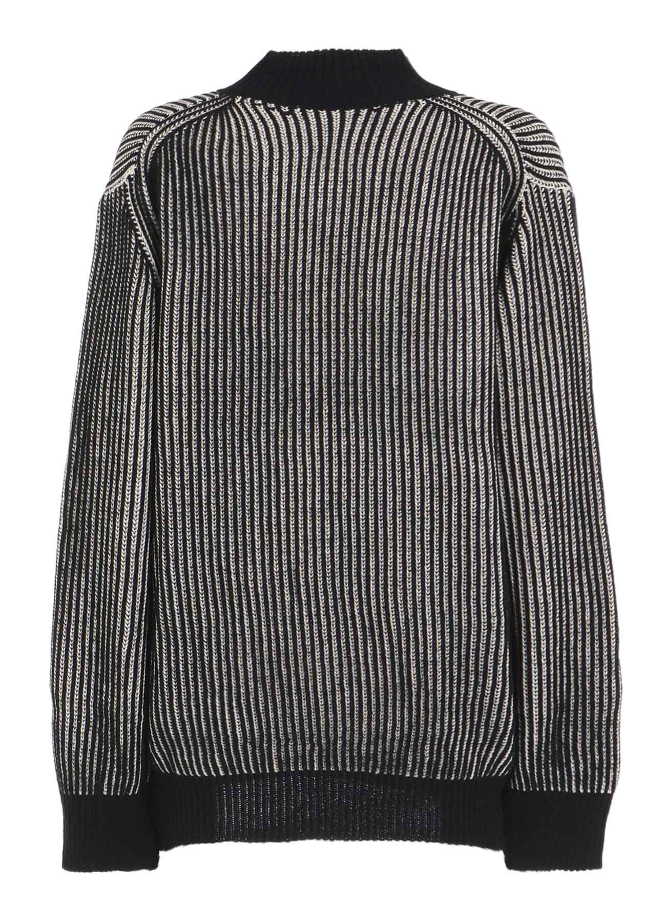 5G BULKY WOOL RIB STITCH OVERSIZED HIGH NECK KNIT