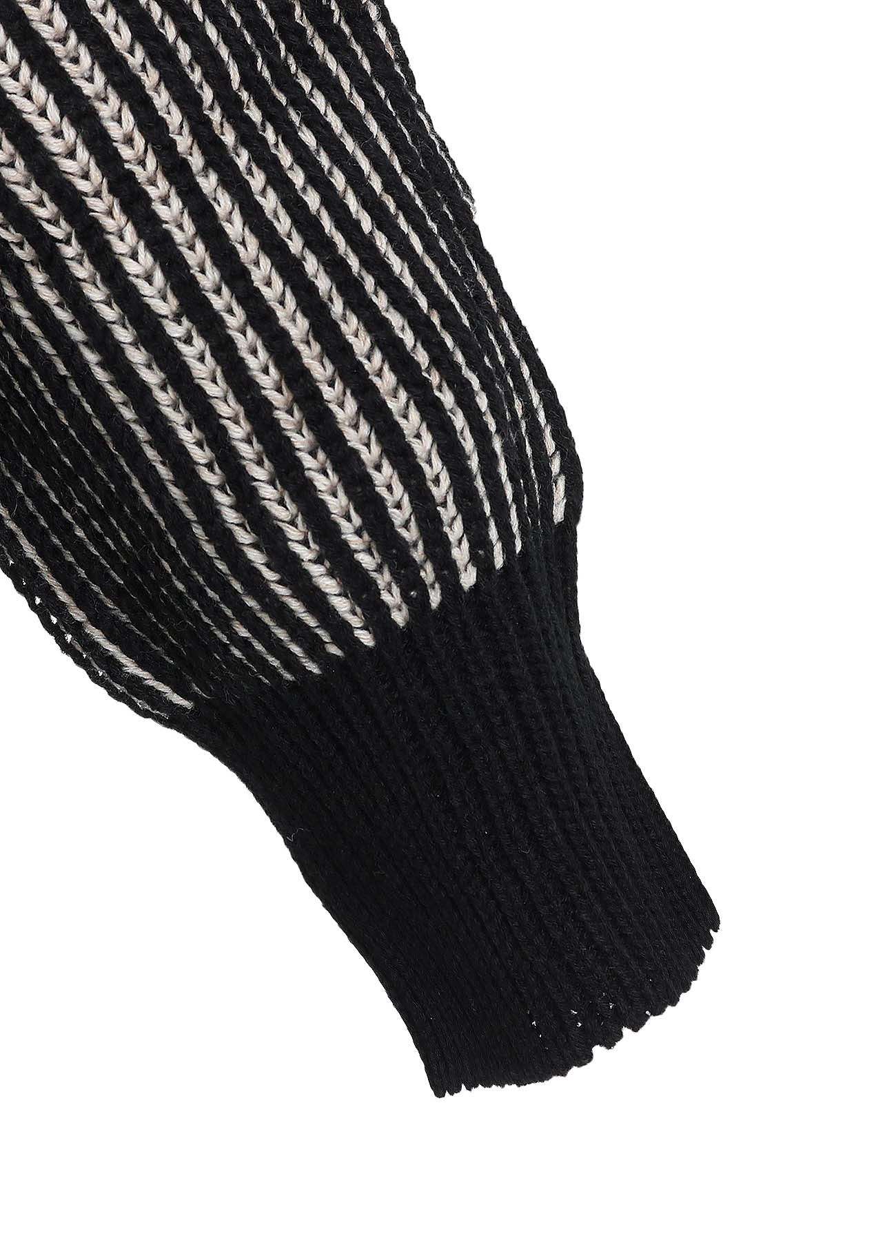 5G BULKY WOOL RIB STITCH OVERSIZED HIGH NECK KNIT