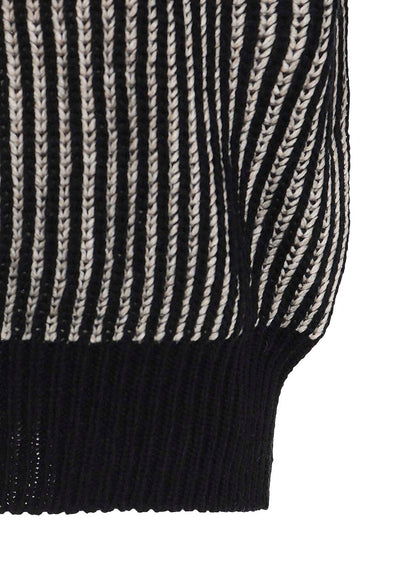 5G BULKY WOOL RIB STITCH OVERSIZED HIGH NECK KNIT