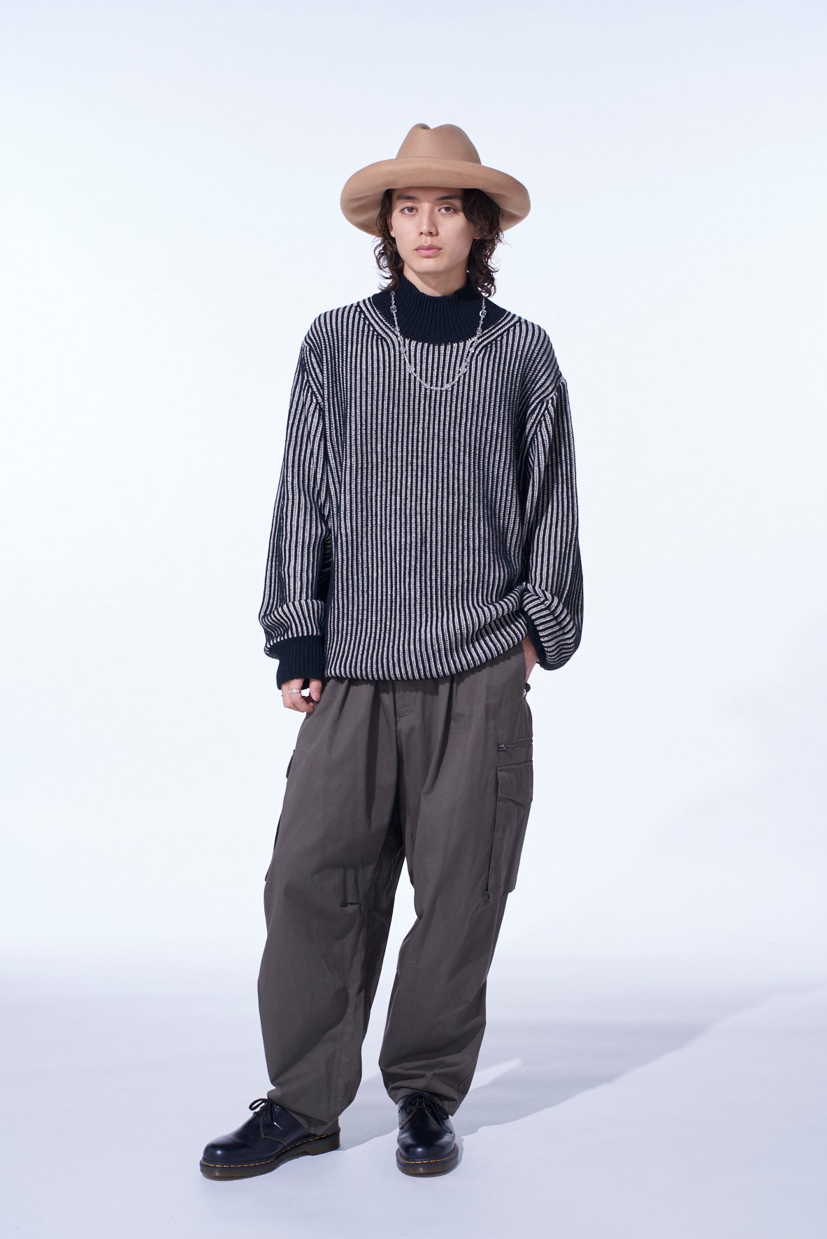 5G BULKY WOOL RIB STITCH OVERSIZED HIGH NECK KNIT – THE SHOP YOHJI