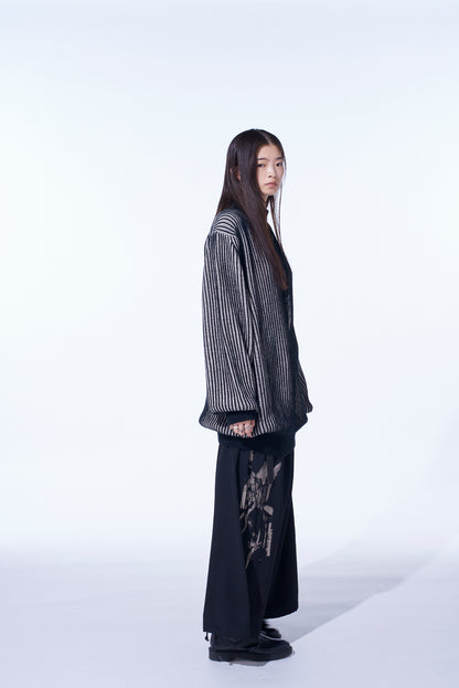 5G BULKY WOOL RIB STITCH OVERSIZED HIGH NECK KNIT
